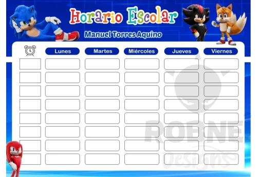 Sonic Horario Escolar